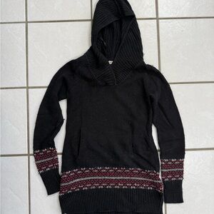 Telluride Clothing Company Cozy Black Hooded Sweater Dress size Medium